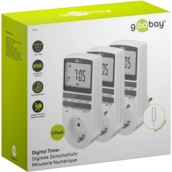 Digital timer, set om 3