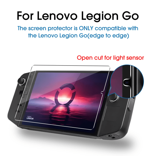 Skærmbeskytter hærdet glas til Lenovo Legion Go Gaming håndholdt Gennemsigtig