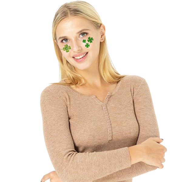 Shamrock-kasvotatuointitarrat - 10 kpl:n setti