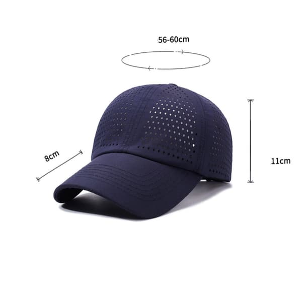 Baseballkasket i mesh polyester - åndbar justerbar pasform til sommerens cykling og solbeskyttelse, store meshpaneler og hurtigtørrende materiale Navy NavyBlue