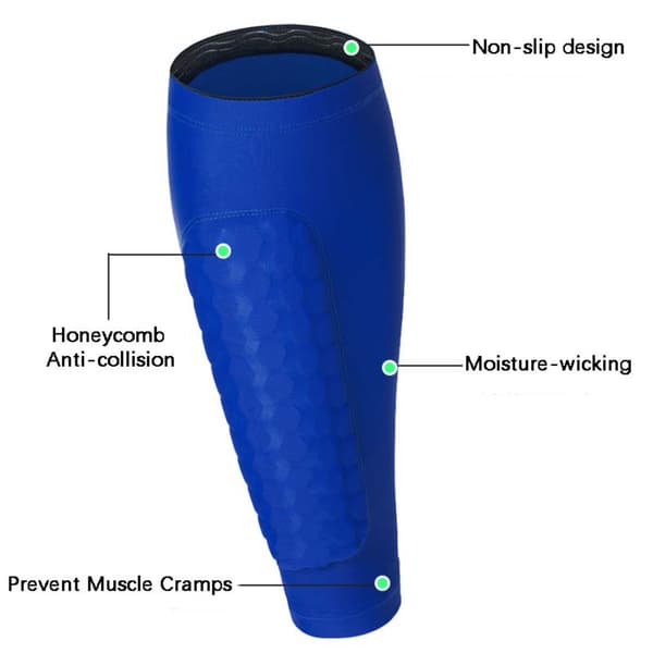 Honeycomb EVA Vadderade Kompressions Vadärmar Strumpor - 4-pack Blue+Black M Blue+Black M