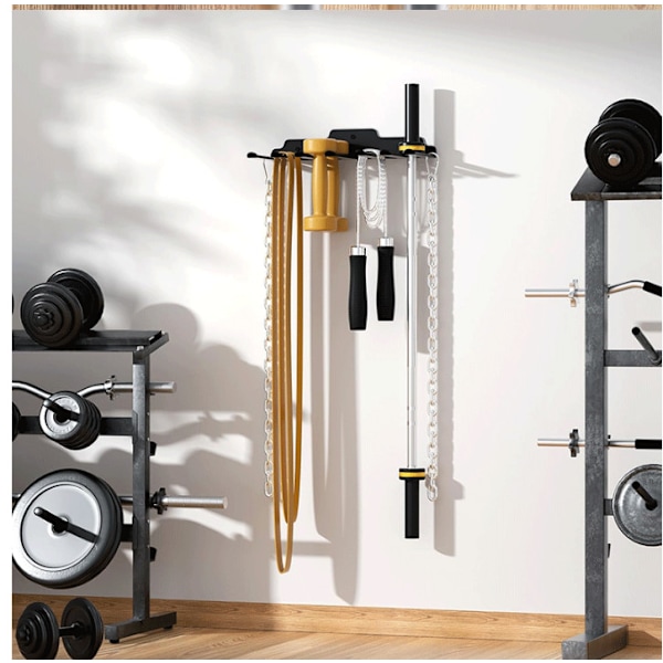 Väggmonterad skivstångshängare, Gym Förvaringsställ för Tyngdlyftning Modell 3