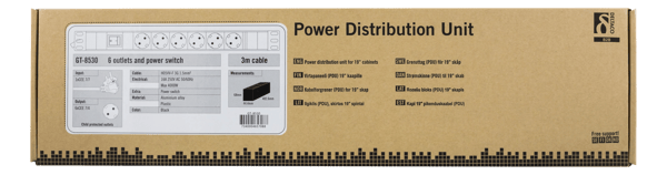 Powerstrip w/ 6xCEE 7/3 socket 1xCEE 7/7 19 "1U 3m cable