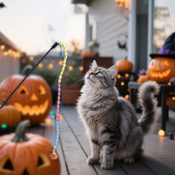 Halloween Farve Kattepind - Sjovt Interaktivt Legetøj til Katte