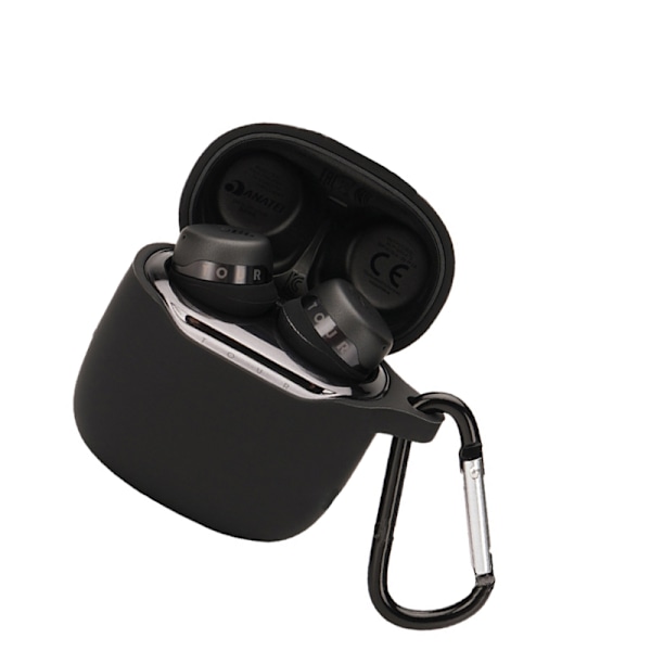 Beskyttende etui til JBL TOURPRO+ øretelefoner med karabinhage Sort