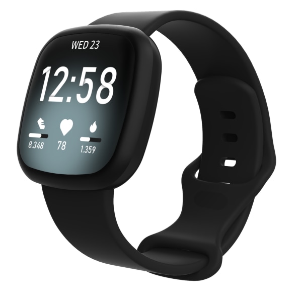 Urbånd til Fitbit Versa4/Fitbit Versa3/Fitbit Sense/Fitbit Sense2 Sort M