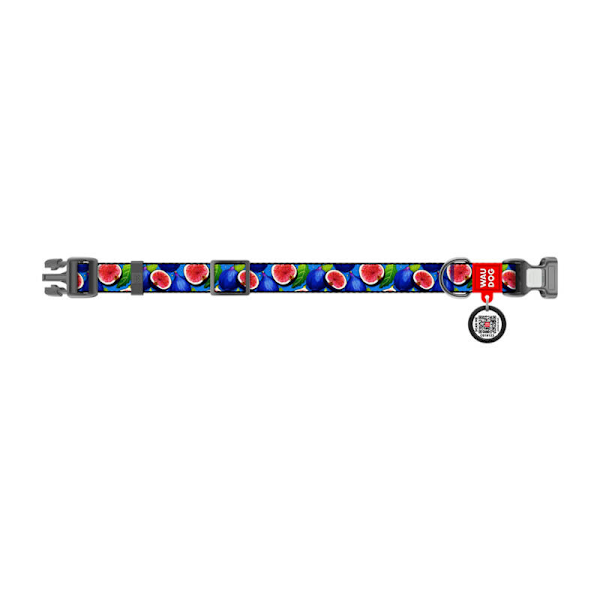 Waudog "Fig" hundhalsband i nylon med QR-kod, storlek S