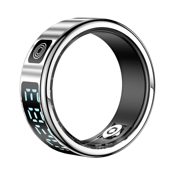 SR08 Smart Ring: Sundheds- og fitnesstracker med LED-display, kompatibel med Android og iOS Silver 9 Silver 9