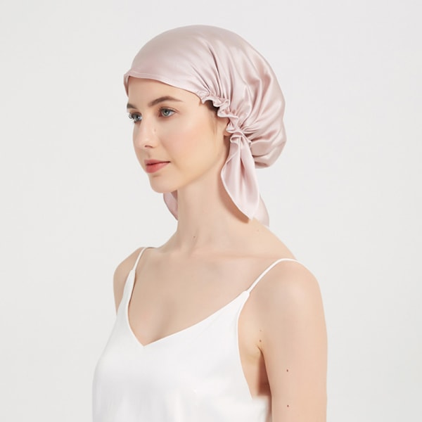 Silkesnattmössa för kvinnor, 100% mullbärssilke lotus rosa
