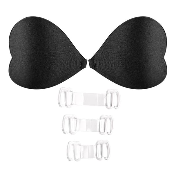 Hjärtformad självhäftande BH Black S Black S