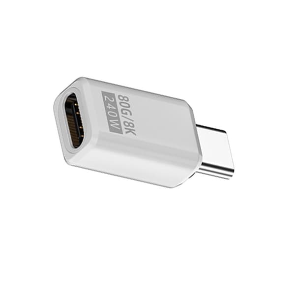 240W 80Gbps USB-C Hona till Hane Adapter - Rak Anslutning (2-Pack) White White