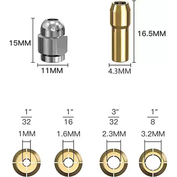 Dremel roterende værktøjsklemmesæt (kompatibel med engelsk 4485 og 4486)