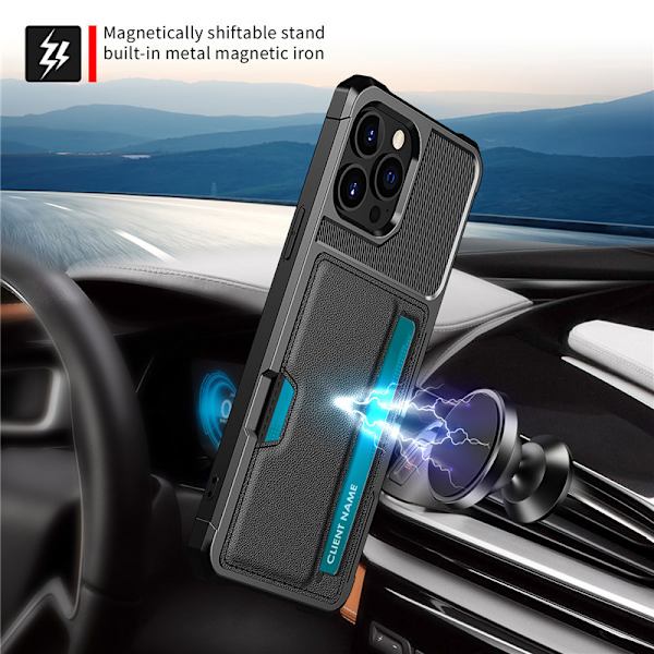 Elegant sort tegnebogsetui til iPhone 16-serien iPhone 16 Pro Max