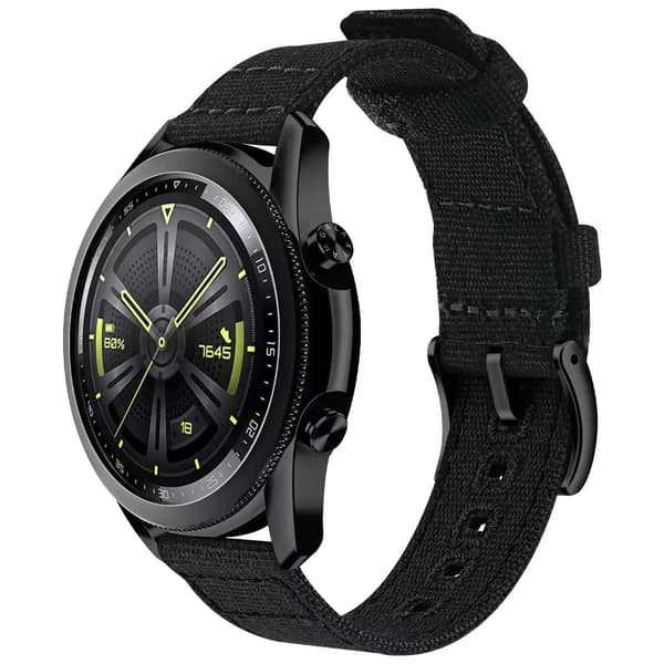 Vävd Canvas Quick Release Klockarmband för Huawei GT4 Black 22 mm Black 22 mm