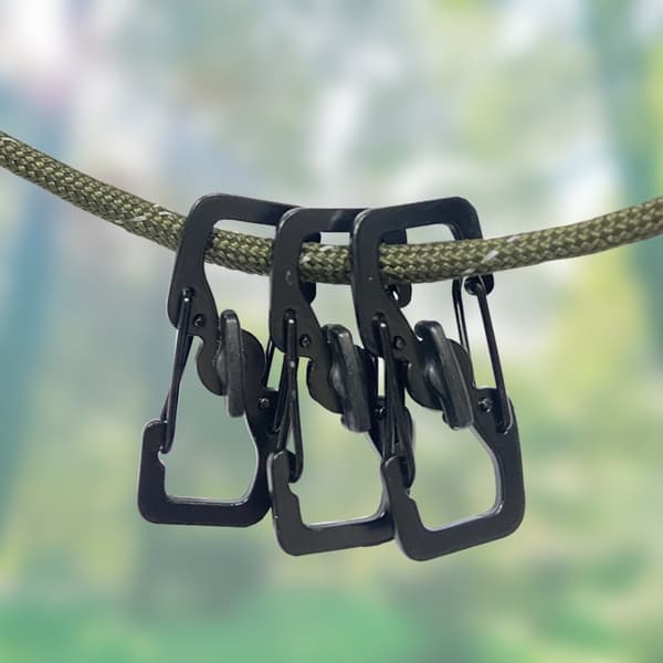 Mini Låsande S-Formade Järnkarbinhakar - 8-pack, Svart