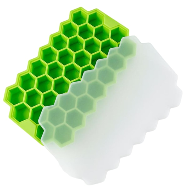 37-cells honeycomb-iskubbrickor med lock (paket med 4) gräs färg