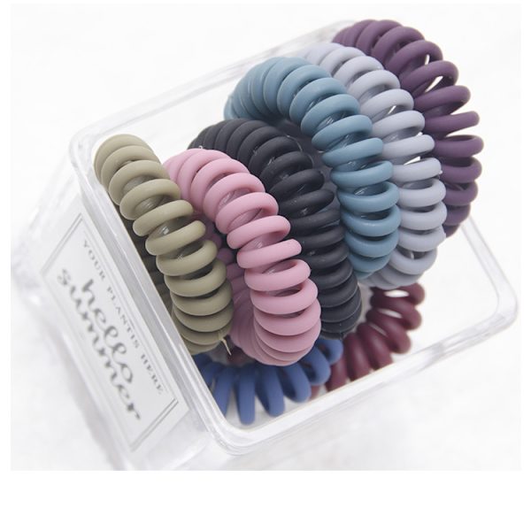 Spiral stærk gummi elastisk hårbånd 5-delt Flerfarvet 1