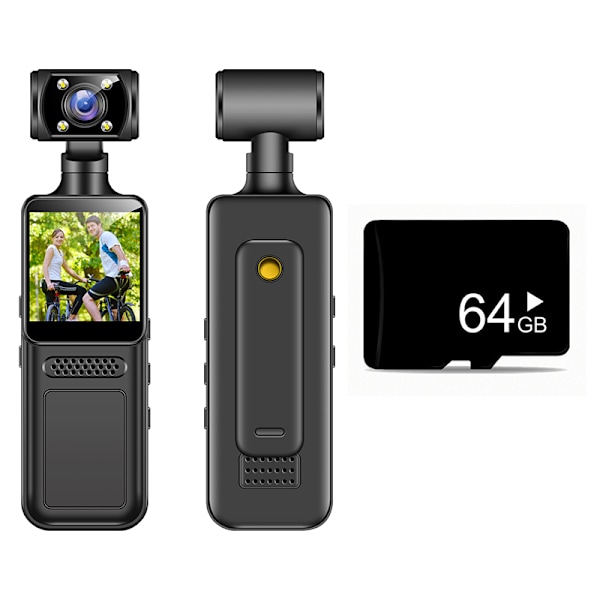 High-Definition Clip-On Body Camera M12 Direkte Optagelse