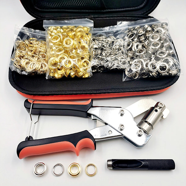 Eyelet Tool Kit, jossa 300 sarjaa ja käsipihdit
