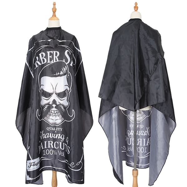 Professionell Barber Cape - Solid Svart, Högdensitetstyg
