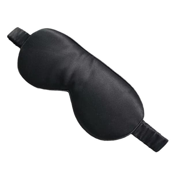 100% morbærsilke sovemaske/øjenmaske Black Black