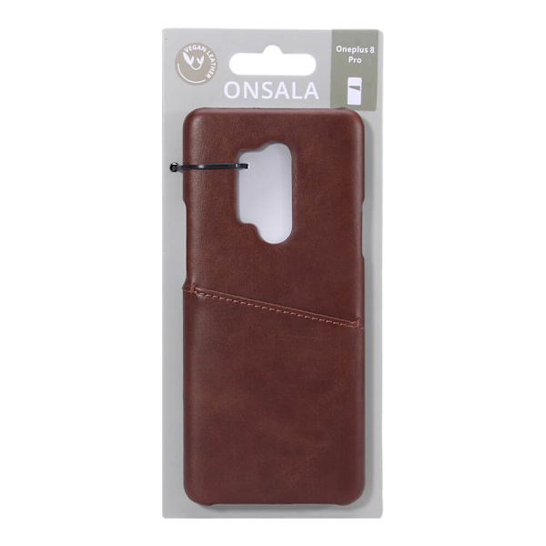 Mobilskal Oneplus 8 Pro Kortfack Brun