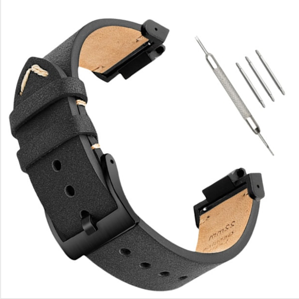 Klockarmband i äkta läder för Casio G-SHOCK DW-5600/GWB5600/GA-2100 Svart + Svart