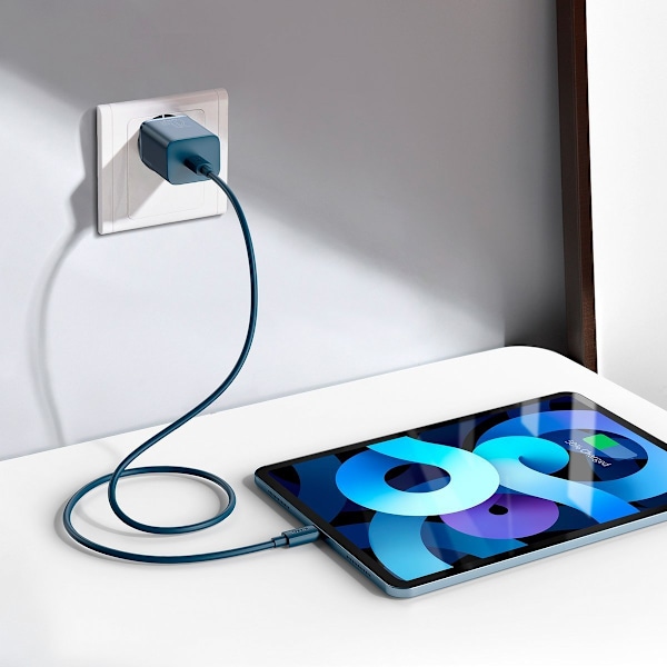 Baseus Super Si Snabbladdare 1C 20W med USB-C-kabel för Lightning 1m (blå)