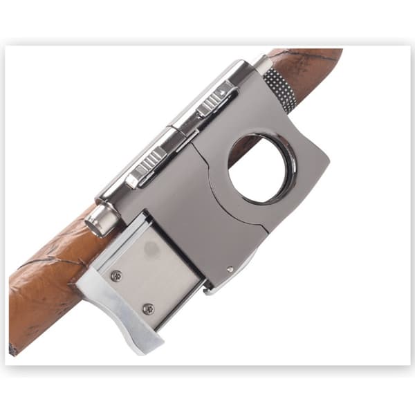 Multifunktionel Skarp Cigar Kutter - Enkelt Blad med Dobbelt Bor (2-9mm) Silver Silver