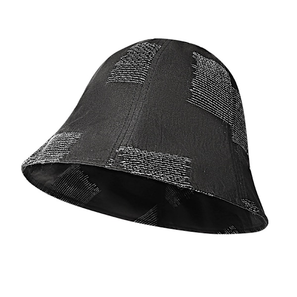 Bomull Linne Bucket Hat Svart (57-59cm)