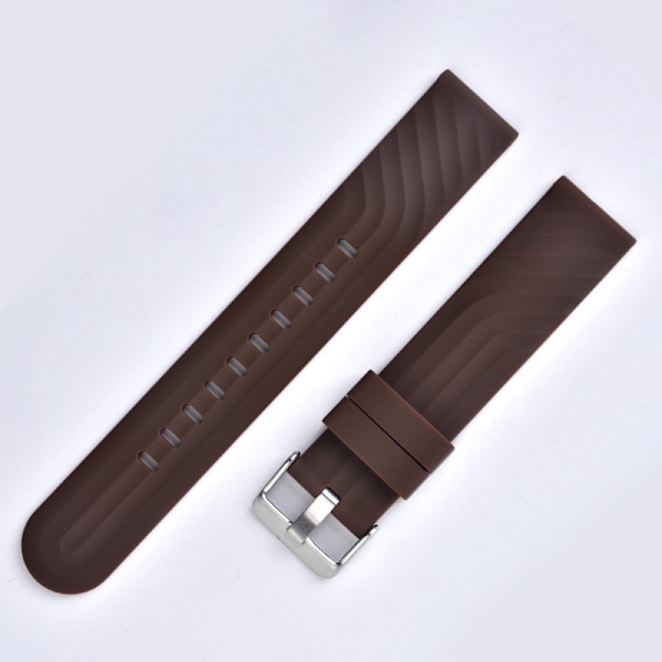 Silikone urrem til Huawei GT3 & iWatch 4 Brun 22 mm