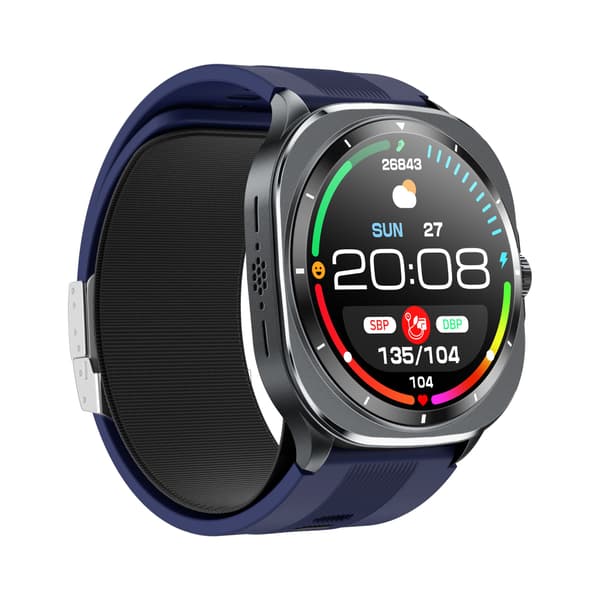 Smartklocka EKG och blodtrycksmätning 1.43 inch AMOLED för vardag och träning Bluetooth-samtal NFC 5–10 dagars batteritid Blue Blue