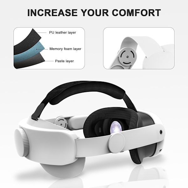 DEVASO justerbar huvudrem för VR-headset Vit