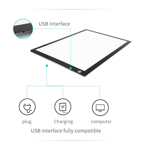 INF Valopöytä piirtämiseen LED-valaisimella, koko A3