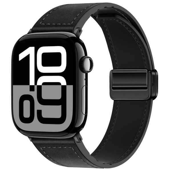 Rem i ægte læder til Apple Watch Black L Black L