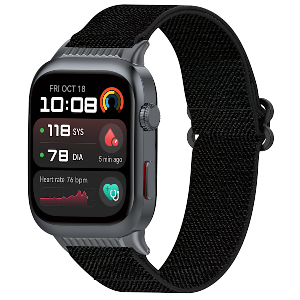 Huawei Watch D2 Nylon Elastisk Bånd: Justerbar & Vævet Rem Sort