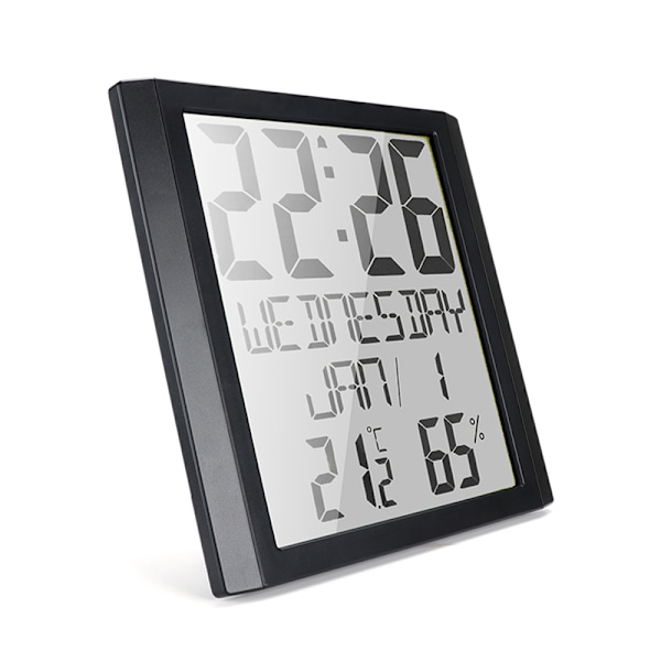 Stort digitalt vægur med dato og temperatur