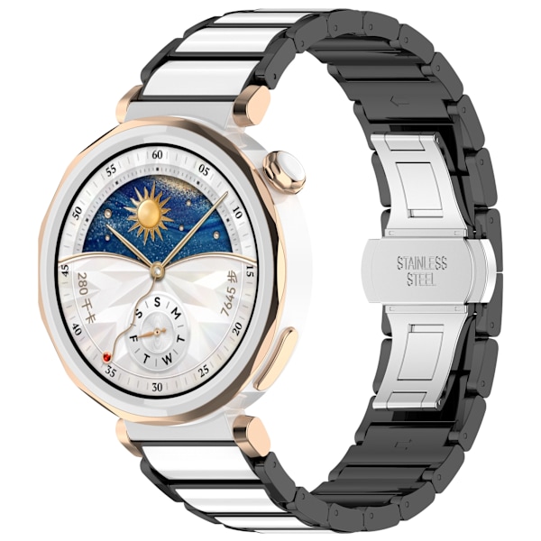 Keramiskt armband för Huawei GT5 & GT5 Pro - 18mm Universal Passform Svart