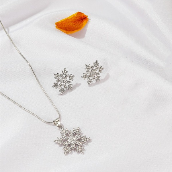Snowflake Halsband Set med 3 delar Silver Silver