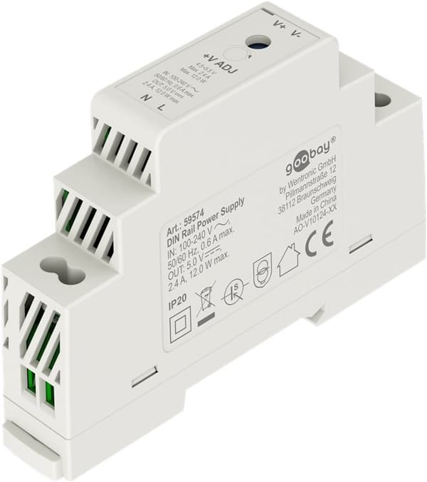 Strömförsörjning för DIN-skena 5 V (DC), 2,4 A, 12 W