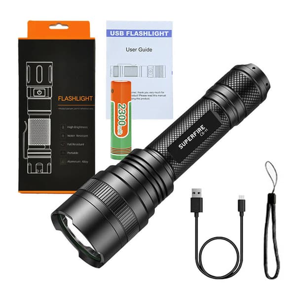 Ficklampa Superfire C8-H, 1200lm, USB