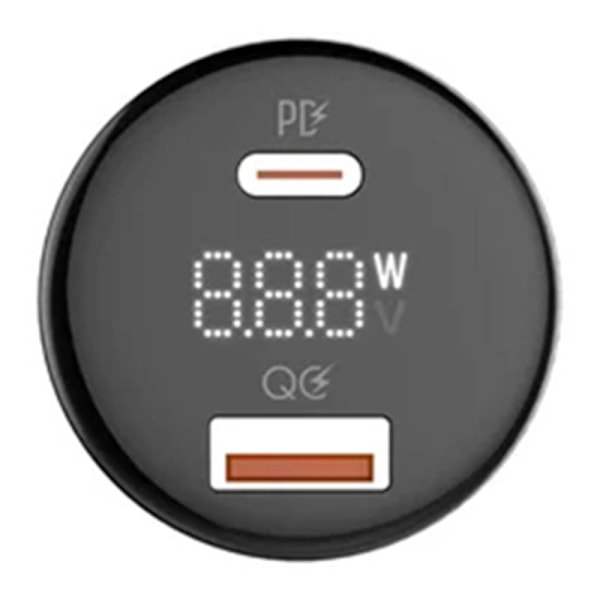 LDNIO C101 Biloplader, USB + USB-C, 100W + USB-C til Lightning-kabel (sort)
