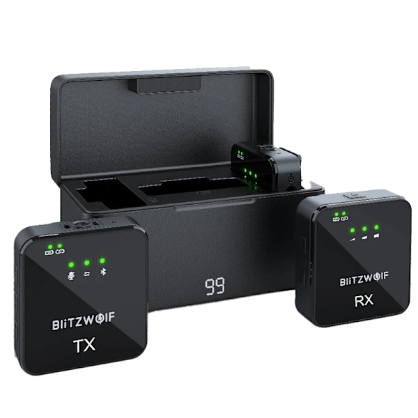 Trådlös mikrofon BlitzWolf, BW-SX63, 1000mAh (svart)