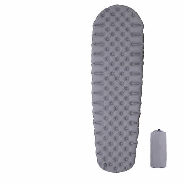Uppblåsbart campingunderlag i nylon TPU, 193 x 56 x 7 cm Grey Grey
