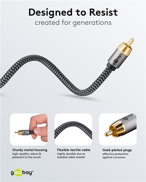 Mono RCA-kabel, 3 m