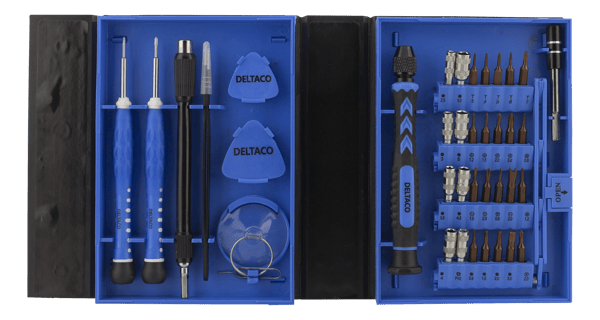 Smartphone Repair Kit, 38 pcs, Precision CRV, blue