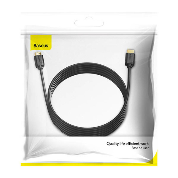 Baseus 2x HDMI 2.0 4K 60Hz-kabel, 3D, HDR, 18Gbps, 5m (svart)