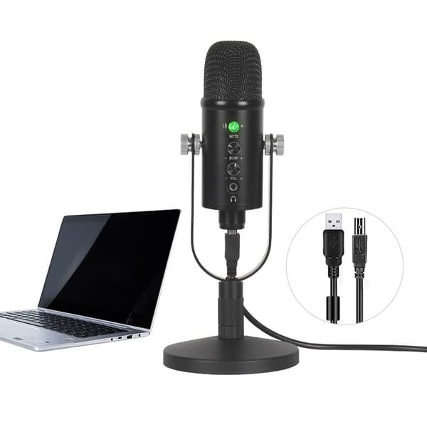 USB-kondensaattorimikrofonisetti - Studioäänitykseen ja suoratoistoon mikrofonilla ja jalustalla