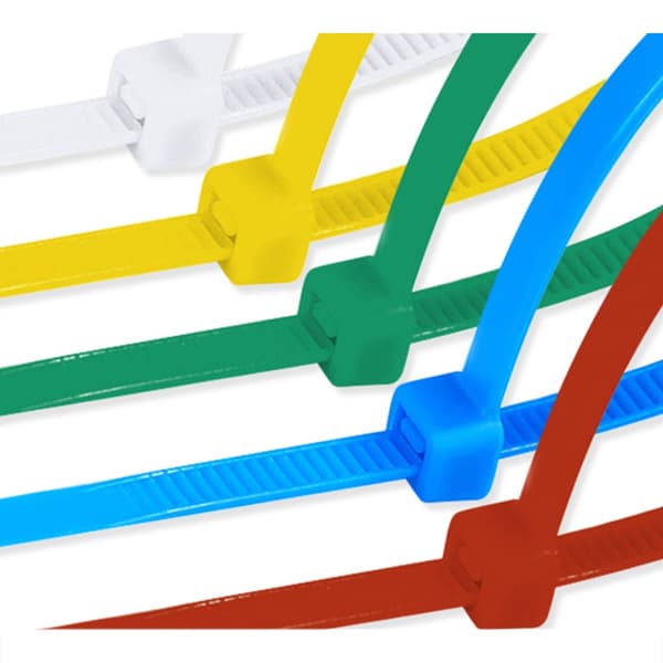 Multi-farvede nylon kabelbindere - Assorterede farver - 1000 stk. tøndepakke