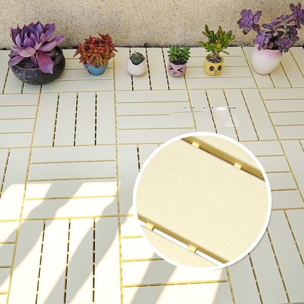 Sammenlåsende terrassefliser i træ-plastkomposit, 12 stk. Brown Brown